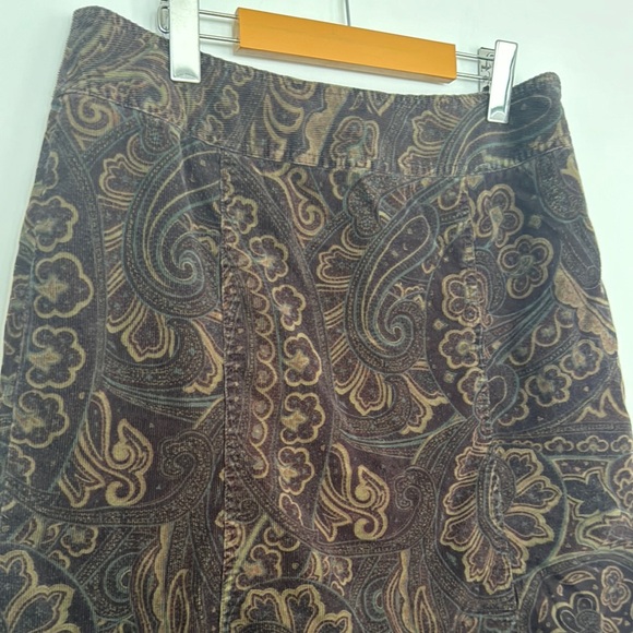 🎉 Vintage Harold’s Corduroy Paisley A-Line Skirt - Picture 2 of 8